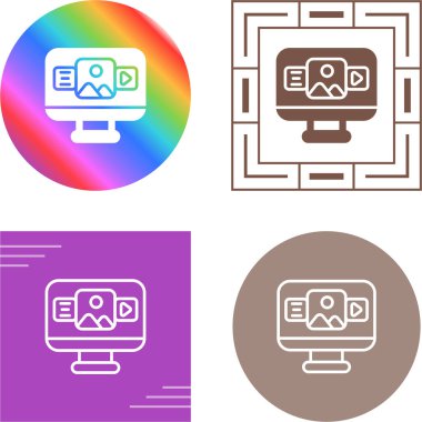 Bilgisayar Simgesi Beyaz Arkaplanda İzole Edildi, Vektör Resimleri 