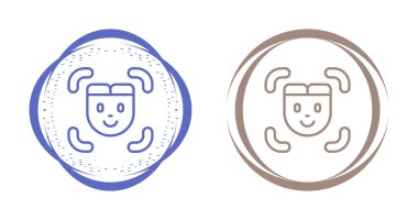 Yüz Kimliği Web simgesi vektör çizimi