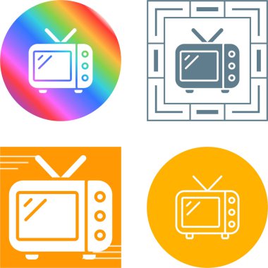  çizgi televizyon simgesi beyaz arkaplanda izole edildi. Televizyon tabelası. vektör illüstrasyonu