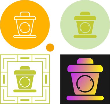 Kahve kupası simgeleri hazır. Web illüstrasyonu