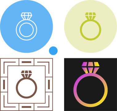 beyaz arkaplanda izole edilmiş elmas simgelere sahip halka