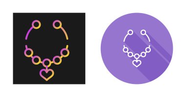 kalp şekilli kolye simgeleri izole edilmiş vektör çizimi    