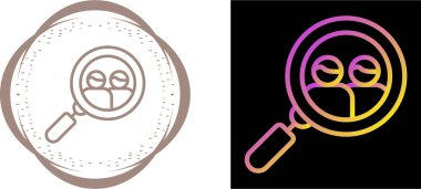 Arayan kişi simgesi, çalışan arama sembolü kavramı, danışmanlığı, personel seçimi için cam büyütme, illüstrasyon vektör