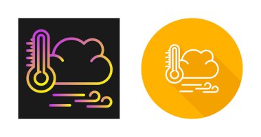 Çizgi film tarzında termometre simgesi, renkli vektör illüstrasyonu 