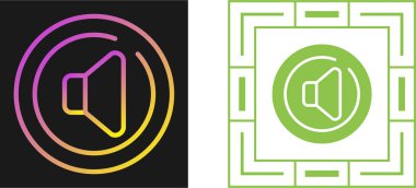 Hoparlör simgeleri ayarlandı, vektör çizimi