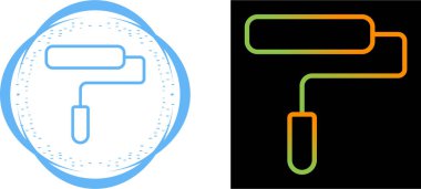 Beyaz arkaplanda boya silindirleri ayarlandı
