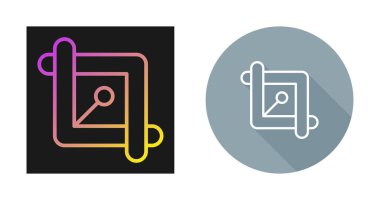 Eğim çizgisi olan renkli kırpma aracı simgesi