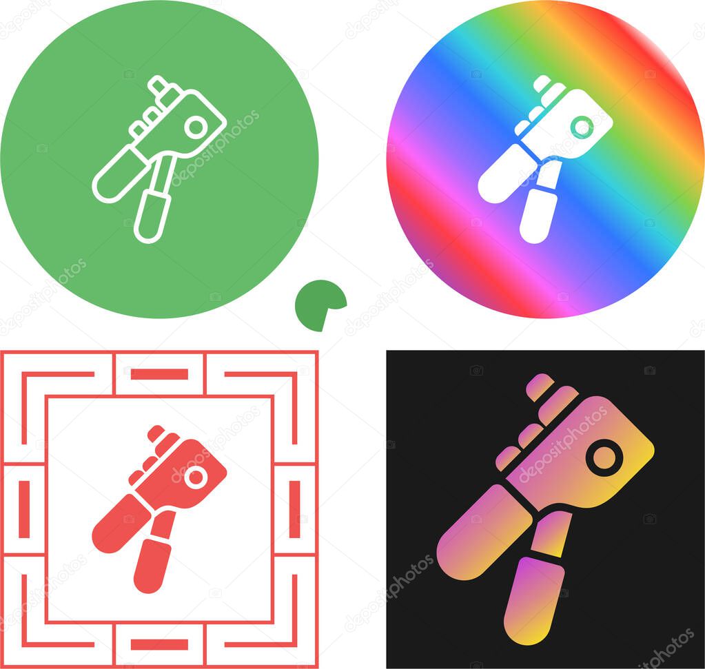 Rivet Gun Line Icon. Linear Style Sign for Mobile Concept and Web Design. Rivet Gun Tool Outline Vector Icon. Symbol, Logo Illustration. Vector Graphics