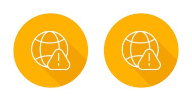 dünya ve uyarı işareti simgesi