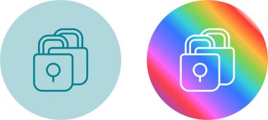 Beyaz arkaplanda asma kilit simgesi ayarlandı. Kilit işaretleri Güvenlik, güvenlik, koruma, gizlilik kavramı.