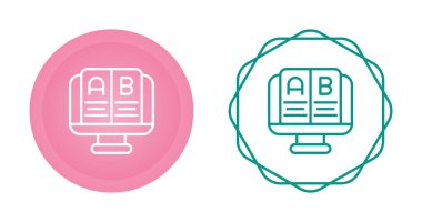 Beyaz arkaplanda test simgeleri olan bilgisayar ekranı, vektör illüstrasyonu      