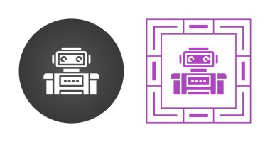 Beyaz arkaplanda izole edilmiş robot simgeleri