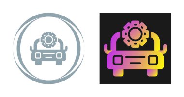 İzole üzerinde beyaz arka plan araba Icons set