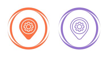 şanzıman simgeleri ve vektör illüstrasyonlu harita işaretleyicileri 