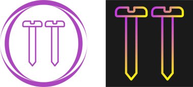 Beyaz arkaplanda izole edilmiş çivi simgeleri