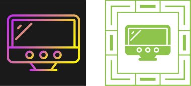 Beyaz arkaplanda izole edilmiş bilgisayar ekran simgeleri, vektör illüstrasyonu