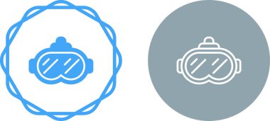 dalış maskesi simgesi vektör çizimi 