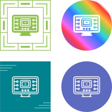 Beyaz arkaplanda bilgisayar simgesi izole edildi. 