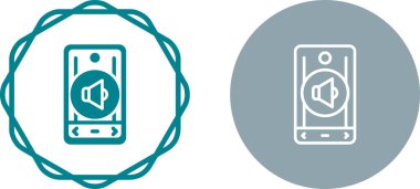 Ses simgesi ile modern akıllı telefonun vektör çizimi