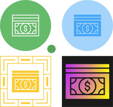 Hat para banknotları beyaz arkaplanda izole simgeleri ayarlayın