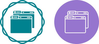 Boş Web Tarayıcı Simgesi, Düz Stil Modern Web Sitesi, Satır Sanatı. Vektör İllüstrasyonu