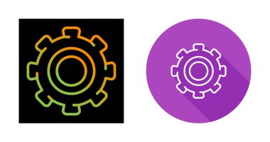 Vites simgesi, çark düğmesi, ayarlar işareti, beyaz üzerine izole edilmiş, vektör illüstrasyonu