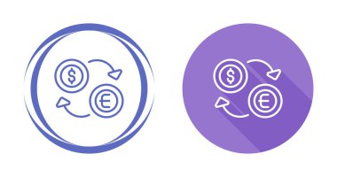 Avro ve dolara sahip yaratıcı grafik simgeleri, mobil uygulamalarda düğmeler kullanılabilir 