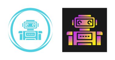 Robot simgeleri beyaz arkaplanda izole edildi