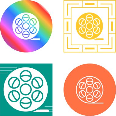 Film roll simgesi vektör illüstrasyonunu ayarla 