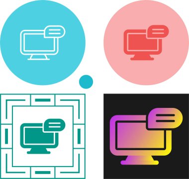 Bilgisayar web simgesi vektör illüstrasyonunu ayarla