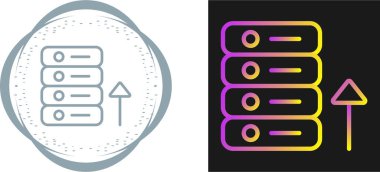 bilgisayar sunucu simgeleri ayarlandı, vektör illüstrasyonu basit tasarım