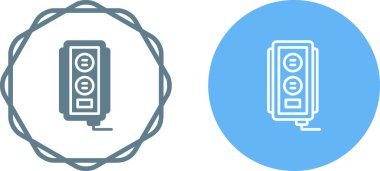 Elektrik soket vektör simgesi ayarlandı. Kablo ağ filtresi sembolü