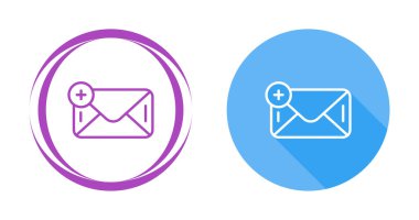 E- posta simgesi ayarlandı. Zarf düğmesi, ileti sembolü, posta işareti, renkli vektör çizimi