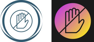 Yuvarlak işaretli el. özet vektör simgesi