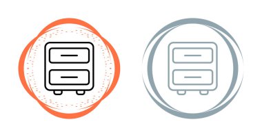 Çekmece simgeleri, vektör illüstrasyonlu dolap