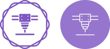 Lazer Kesme Makinesi simgeleri seti, vektör illüstrasyonu