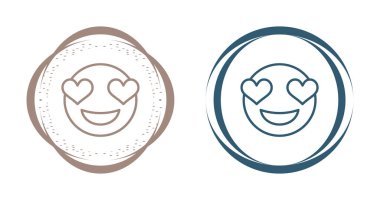 Aşk emoticon web simgesi vektör çiziminde