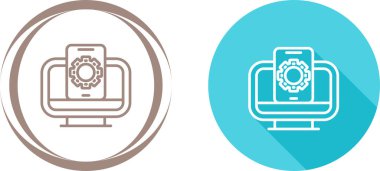 Basit dizüstü bilgisayar ve tablet ayarlama simgeleri Minimalist ve Modern Tasarım ile vektörü ayarlar