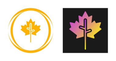 Akçaağaç yaprağı ikon vektör illüstrasyon tasarımı