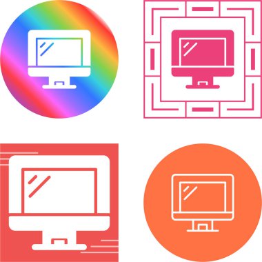 Bilgisayar Simgesi Vektör Resimleri Beyaz Arkaplanda İzole Edildi 