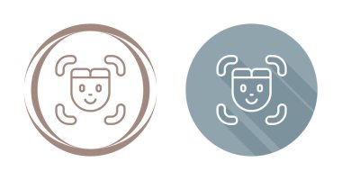 Yüz Kimliği Web simgesi vektör çizimi