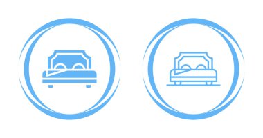 yatak simgeleri ayarlandı, vektör illüstrasyonu