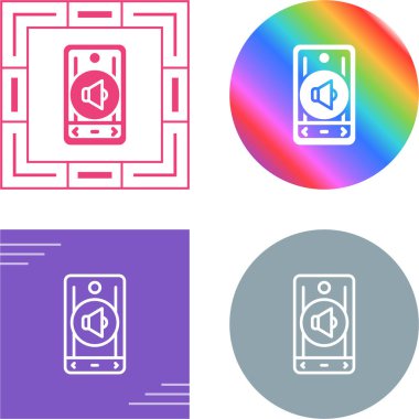 Ses simgesi ile modern akıllı telefonun vektör çizimi