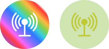 Beyaz arkaplanda kablosuz ağ simgesi izole edildi. vektör