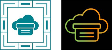Bulut Yazdırma simgeleri ayarlandı, vektör illüstrasyonu