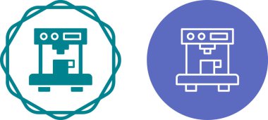 Kahve yapma makinesi simgeleri beyaz arkaplanda izole edildi