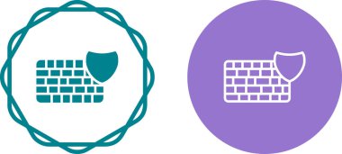 Beyaz arka planda kalkanı olan renkli güvenli klavye simgeleri. Siber güvenlik ve güvenli daktilo kavramları için ideal. Vektör illüstrasyonu 