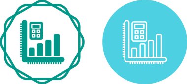 Yükselen çubuk grafik simgelerinin üzerindeki hesap makinesi görüntülendi