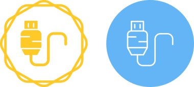 USB dolgu simgeleri ayarlandı. Bağlantı kabloları. vektör illüstrasyonu