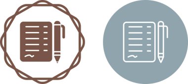 Kalem Satırı Simgeleri ayarlanmış Not Defteri 